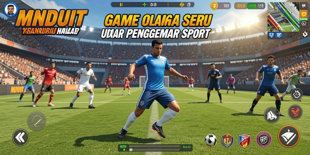 Screenshot gameplay MNDUIT menampilkan aksi seru pertandingan olahraga.
