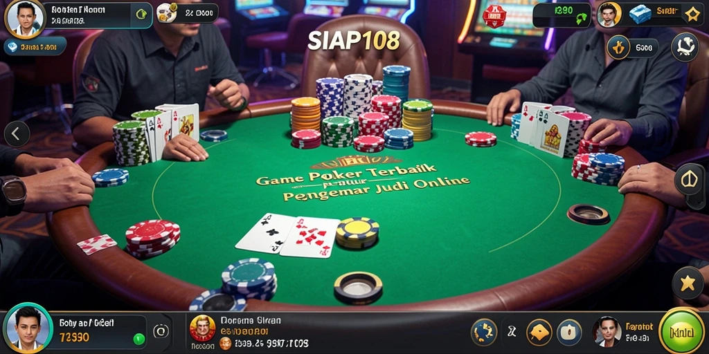 Tampilan gameplay Poker yang menarik dan menegangkan di SIAP108.