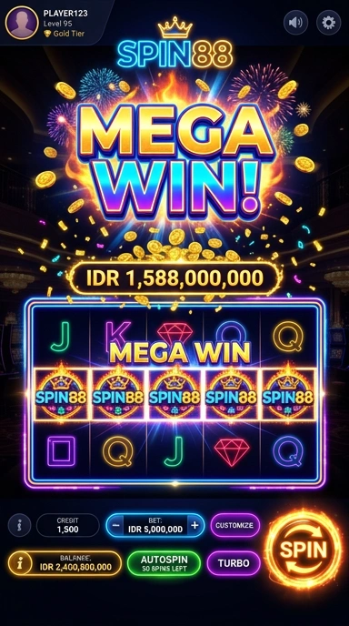 Tampilan utama aplikasi spin88 dengan desain yang menarik.